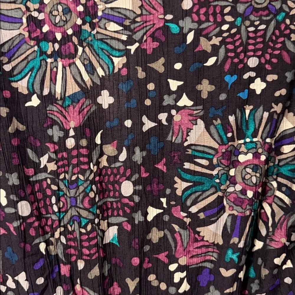 BA&SH Robe Fidji Printed Minidress NWT V neck Short Sleeves Side zip multicolor